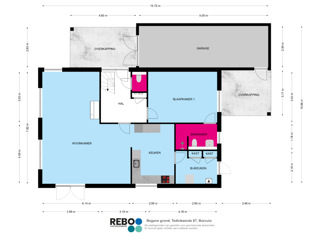 Bekijk plattegrond van Begane grond van Tedinkweide 87