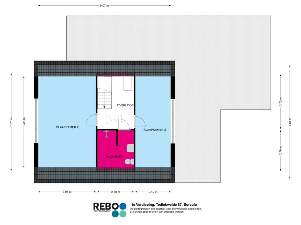 Bekijk plattegrond van 1e Verdieping van Tedinkweide 87