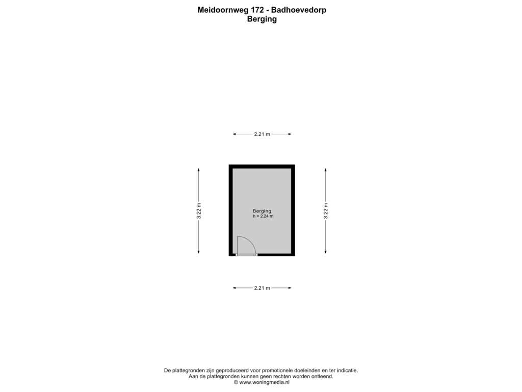 Bekijk plattegrond van Berging van Meidoornweg 172