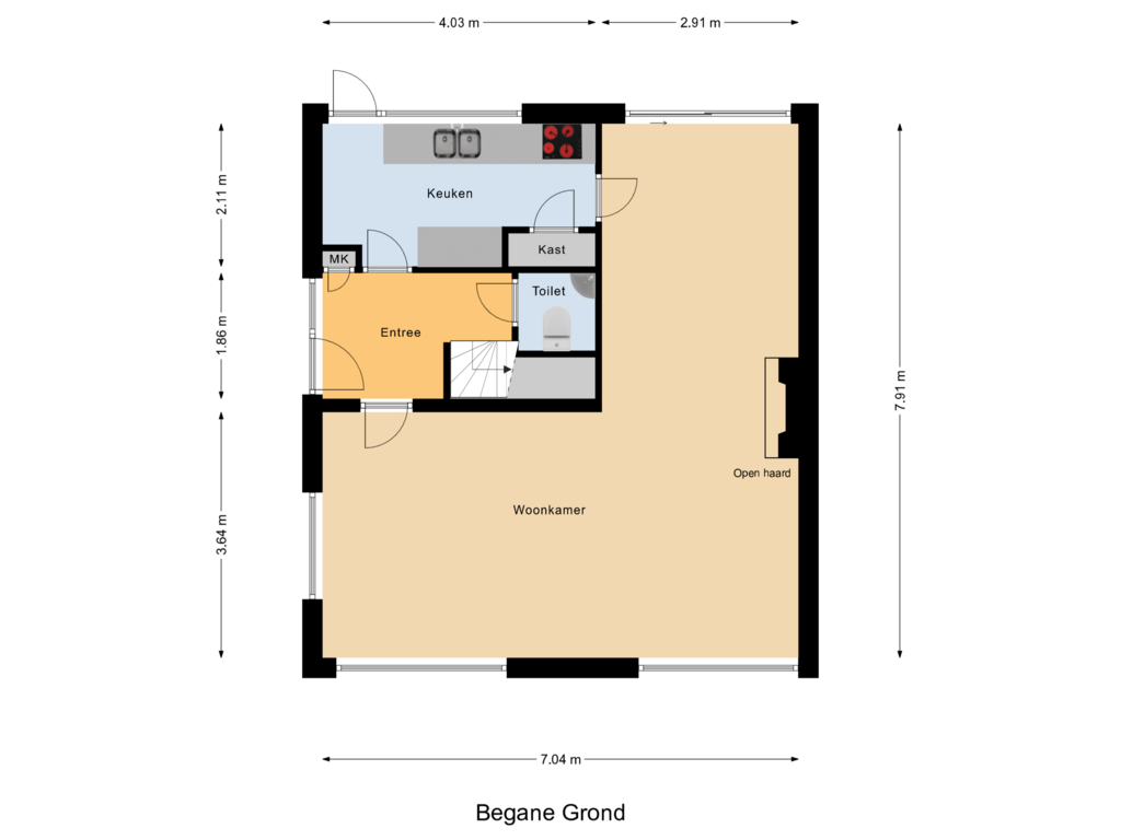 View floorplan of Begane Grond of Talmalaan 17