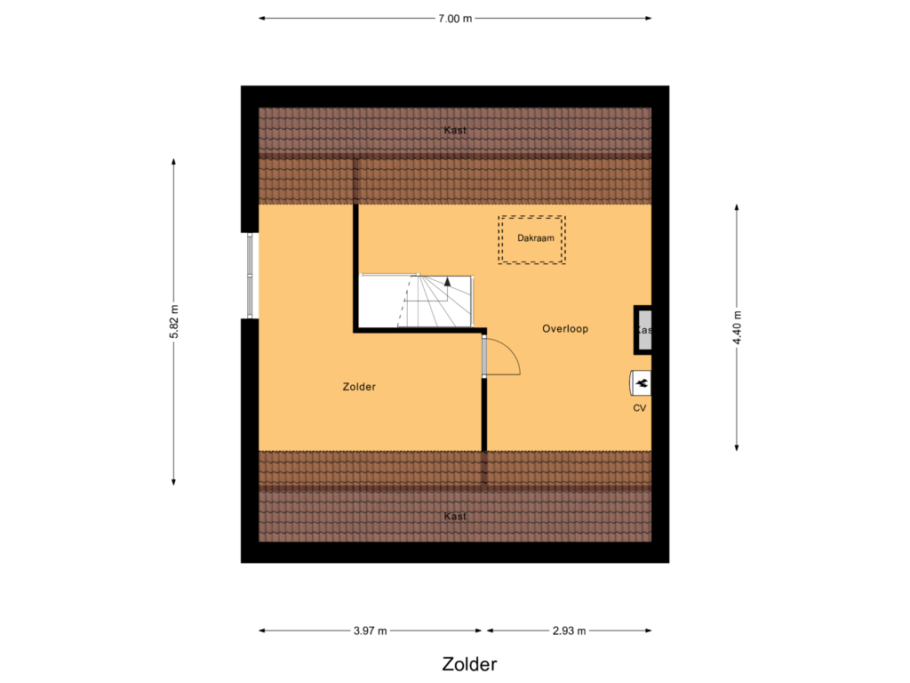 View floorplan of Zolder of Talmalaan 17