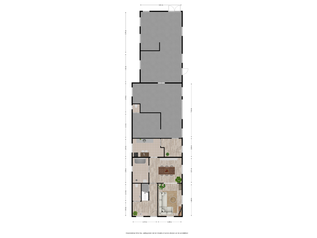 View floorplan of Orseleindstraat 36 te Oss- begane grond of Orseleindstraat 36