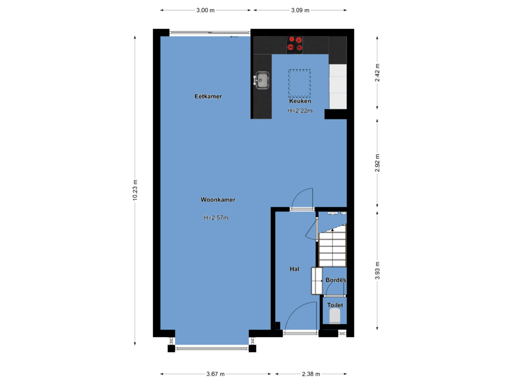 View floorplan of Begane grond of Larixlaan 13