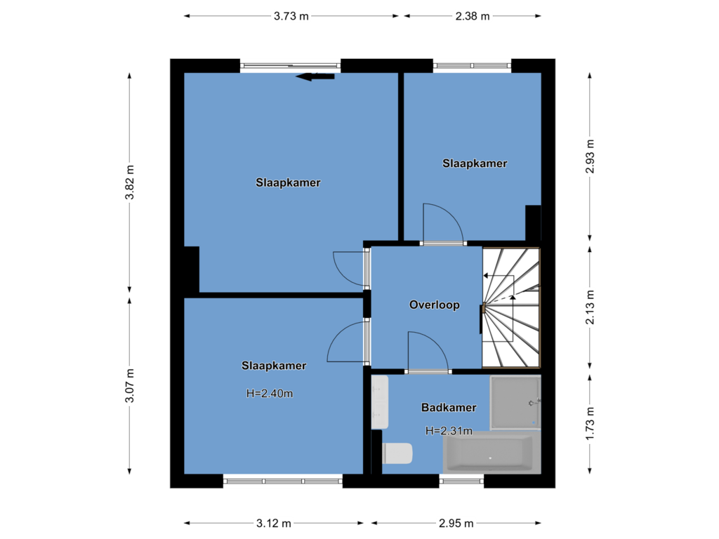 View floorplan of Eerste Verdieping of Larixlaan 13