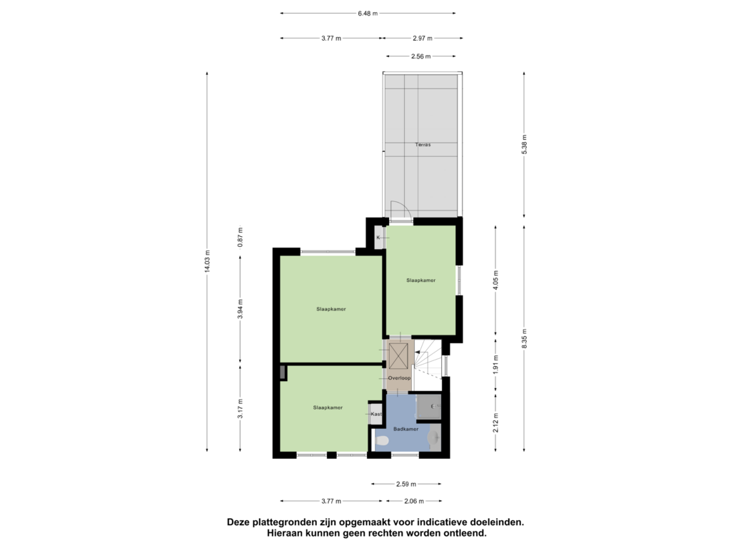 Bekijk plattegrond van Eerste Verdieping van Dieterderweg 81