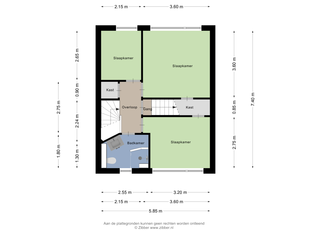 Bekijk plattegrond van Eerste Verdieping van Vondelstraat 238