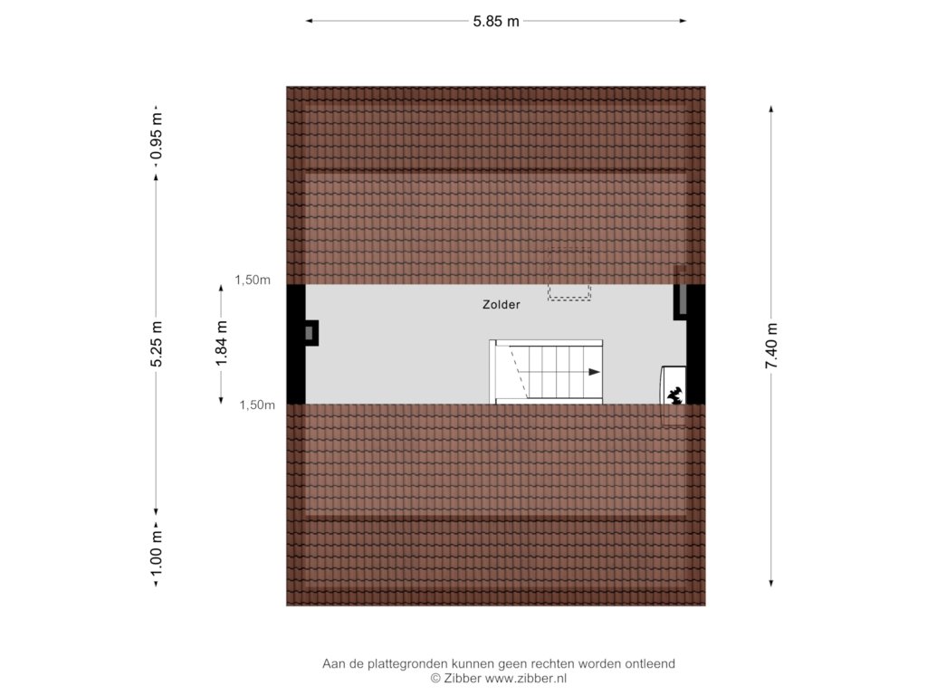 Bekijk plattegrond van Zolder van Vondelstraat 238