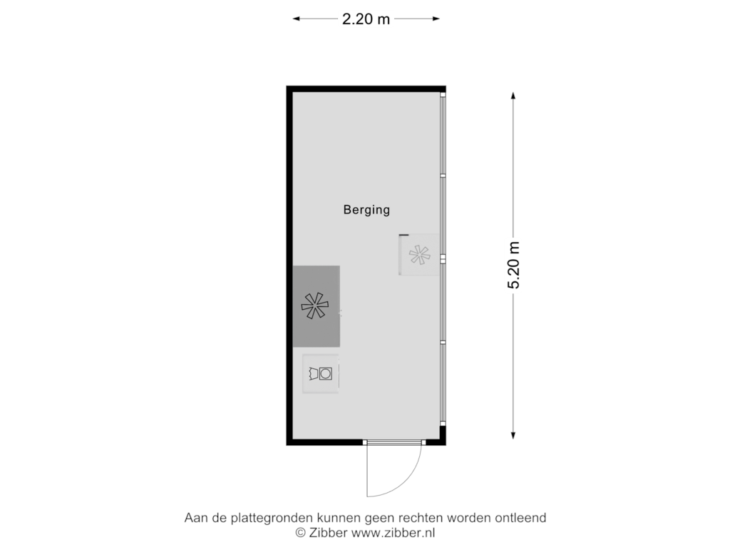 Bekijk plattegrond van Berging van Vondelstraat 238