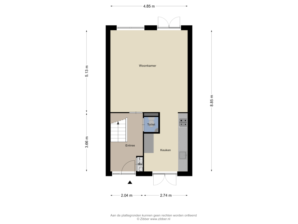 Bekijk plattegrond van Begane grond van Molenrakhof 4