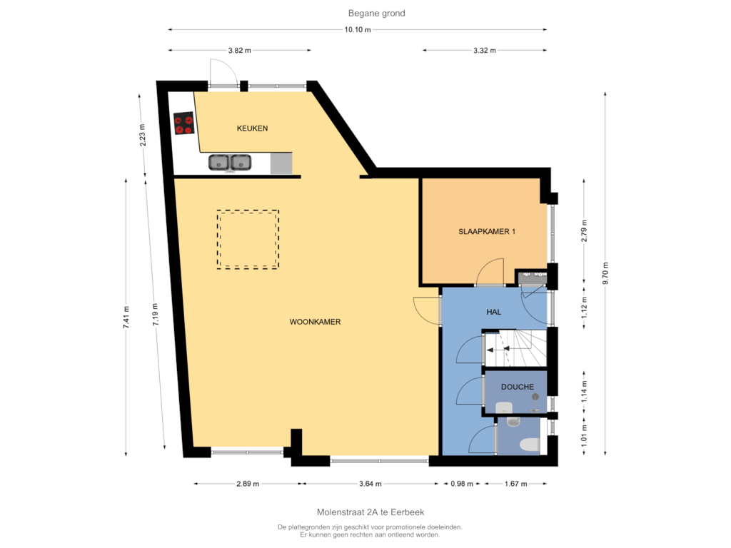 Bekijk plattegrond van Begane grond van Molenstraat 2-A