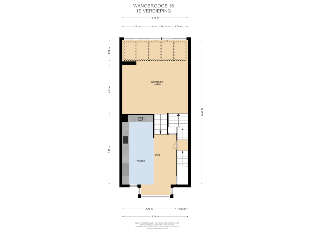 Bekijk plattegrond van 1E Verdieping van Wangerooge 16