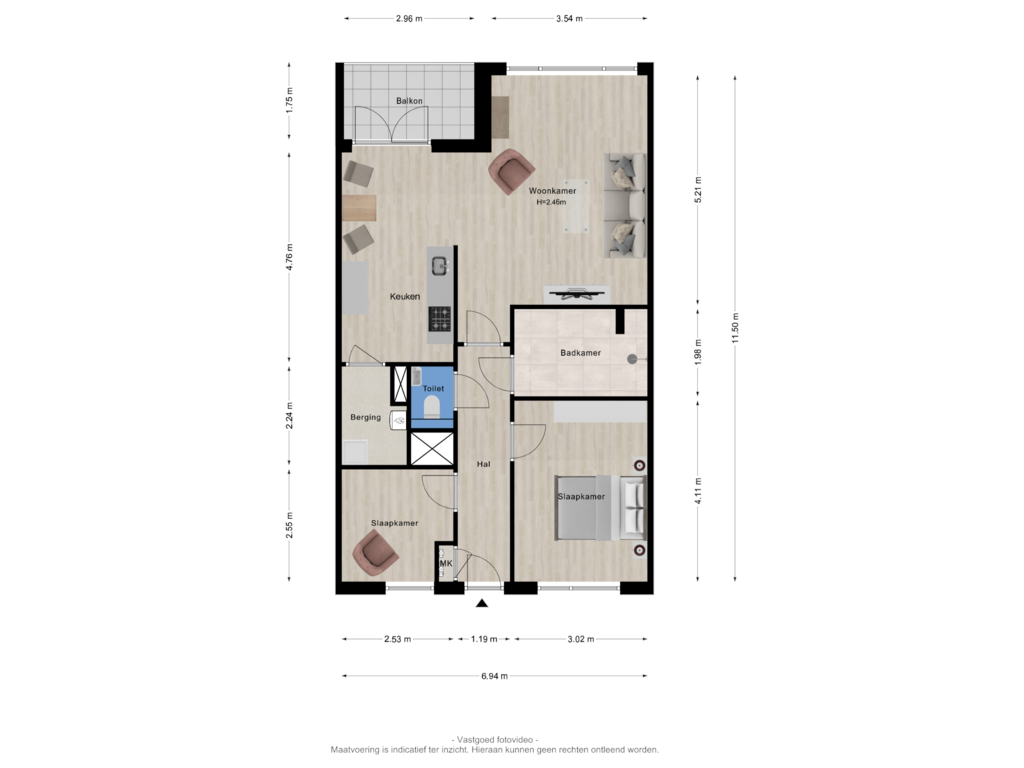 Bekijk plattegrond van Appartement van Minervastraat 49