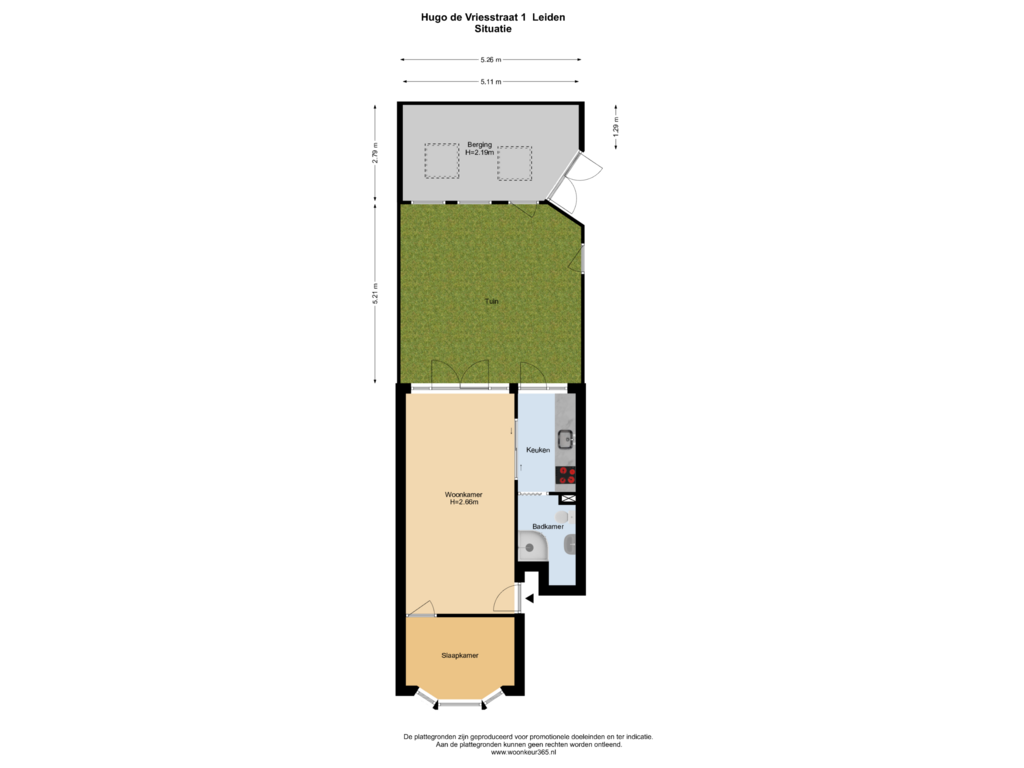 View floorplan of Situatie of Hugo de Vriesstraat 1