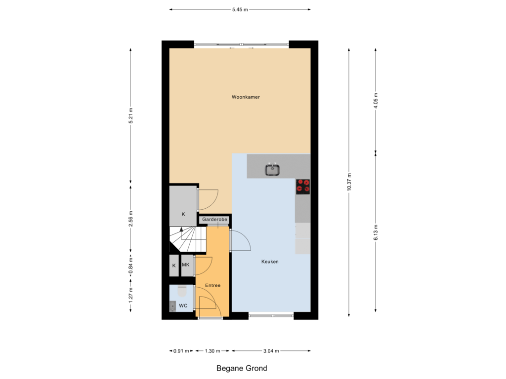 Bekijk plattegrond van Begane Grond van Patersweg 24