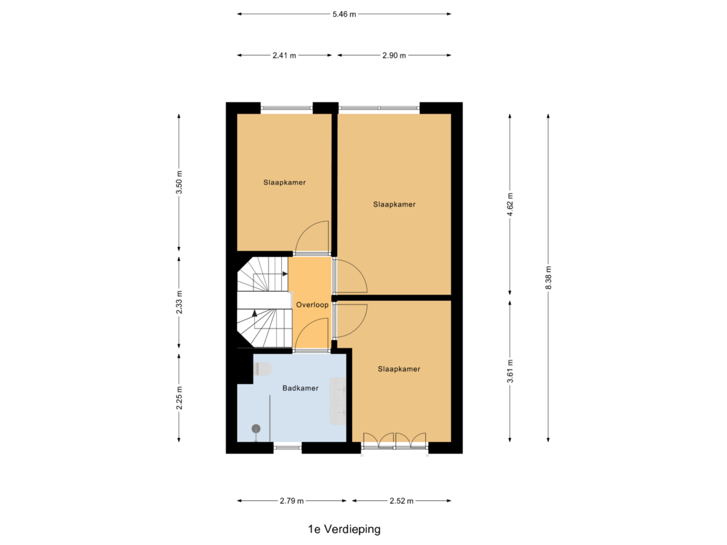 Bekijk plattegrond van 1e Verdieping van Patersweg 24