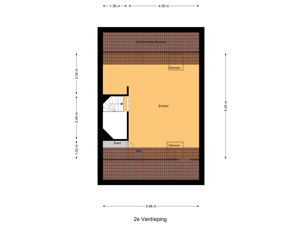 Bekijk plattegrond van 2e Verdieping van Patersweg 24