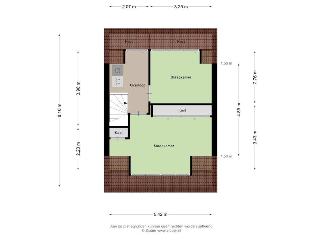 Bekijk plattegrond van Tweede verdieping van Colmarstraat 86