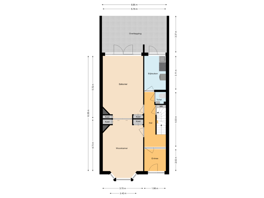 Bekijk plattegrond van Begane grond van Ginnekenweg 111