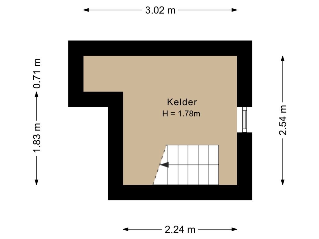 Bekijk plattegrond van Kelder van Noorderstraat 64