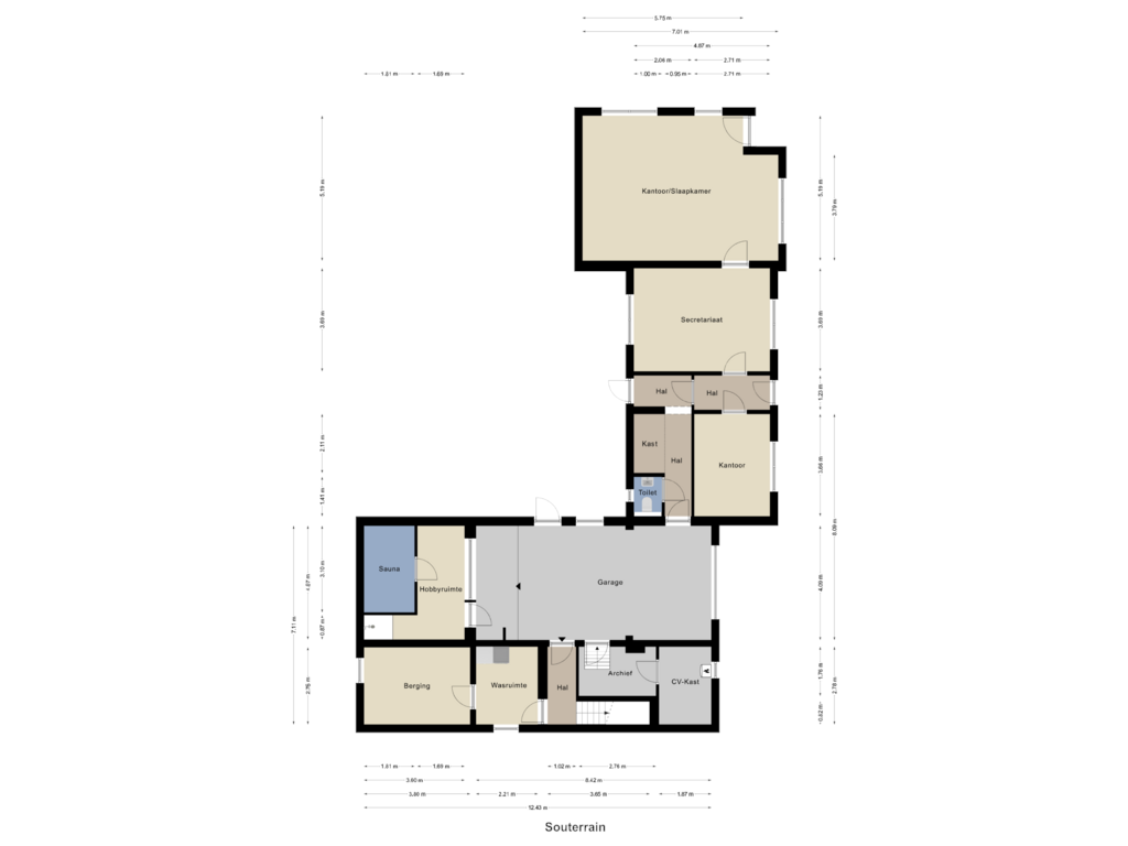 Bekijk plattegrond van Souterrain van Kummenaedestraat 72