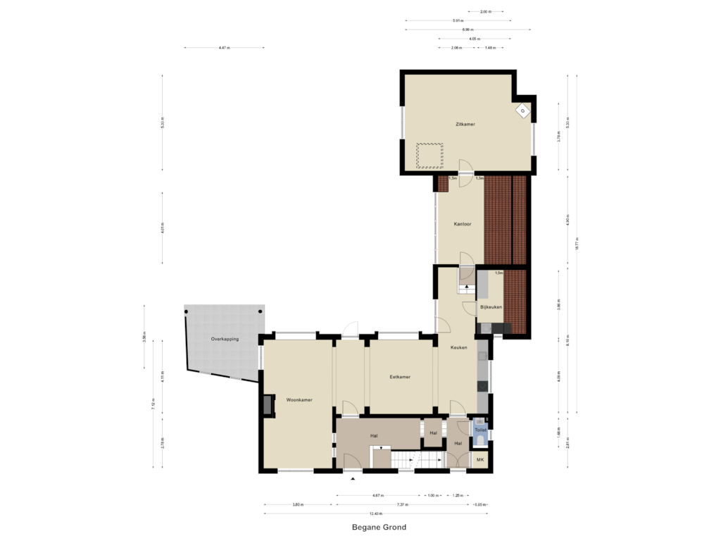 Bekijk plattegrond van Begane Grond van Kummenaedestraat 72