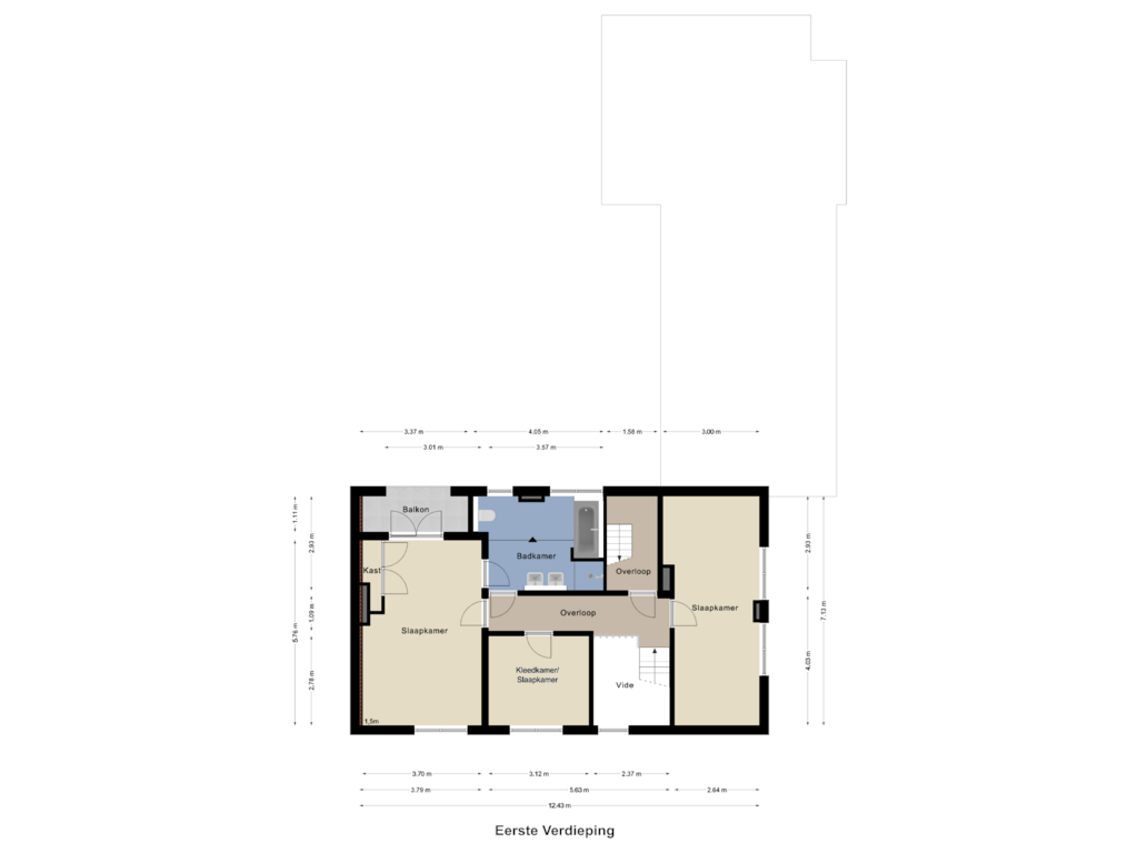 Bekijk plattegrond van Eerste Verdieping van Kummenaedestraat 72