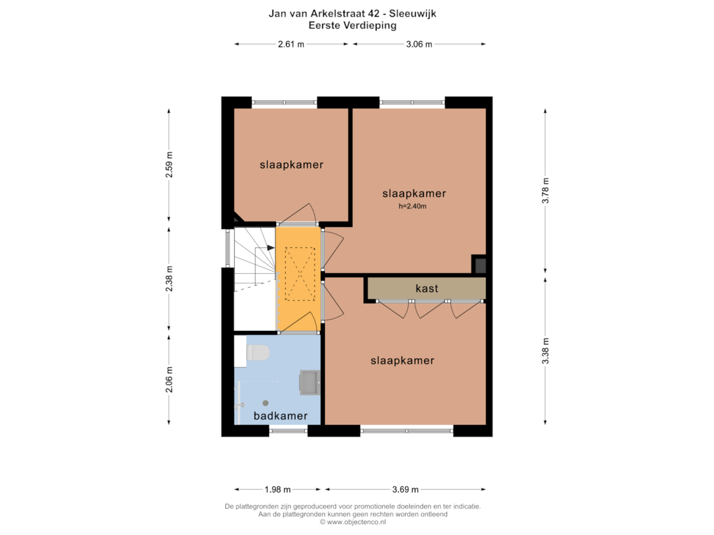 Bekijk plattegrond van EERSTE VERDIEPING van Jan van Arkelstraat 42