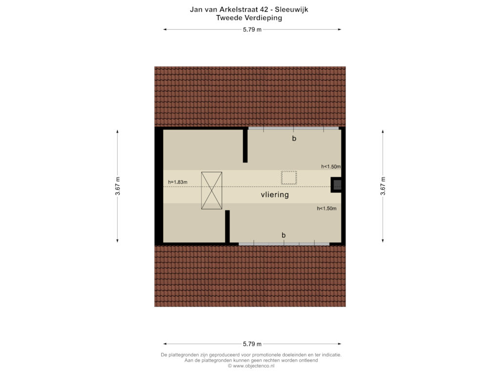 Bekijk plattegrond van TWEEDE VERDIEPING van Jan van Arkelstraat 42