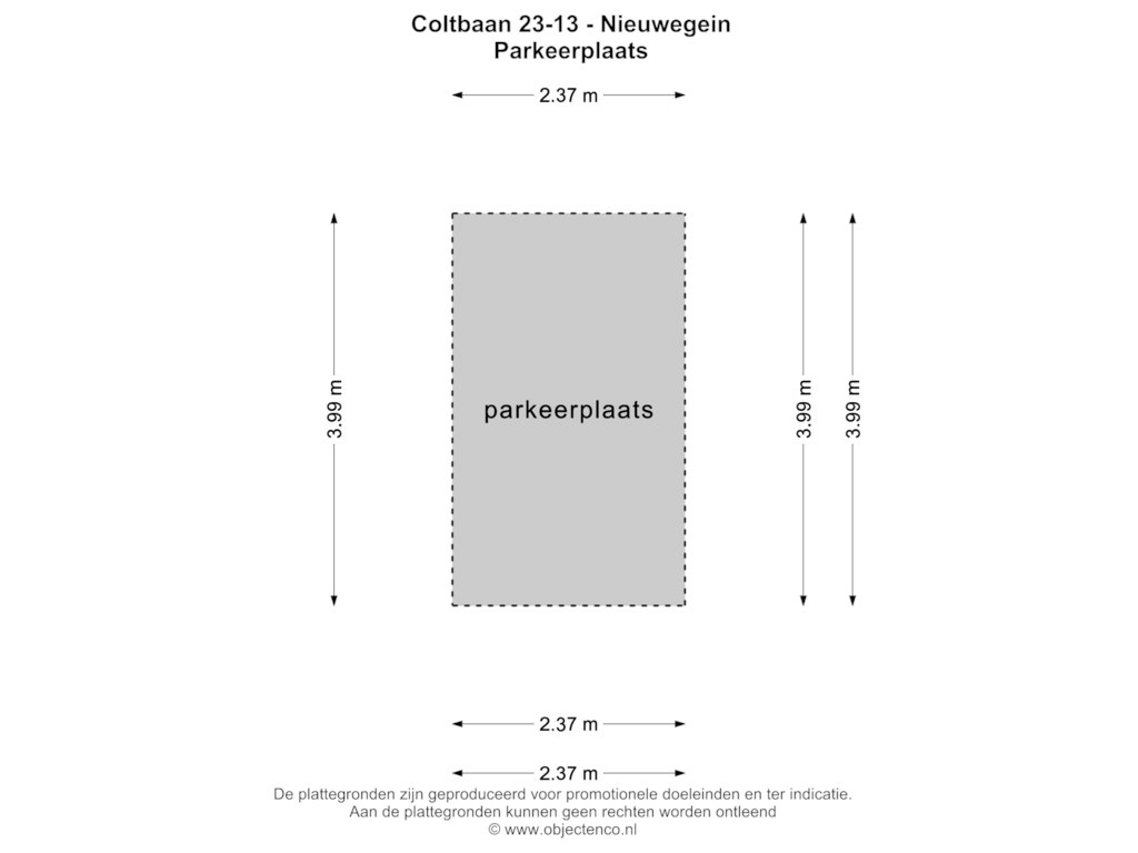 Bekijk plattegrond van PARKEERPLAATS van Coltbaan 23-13