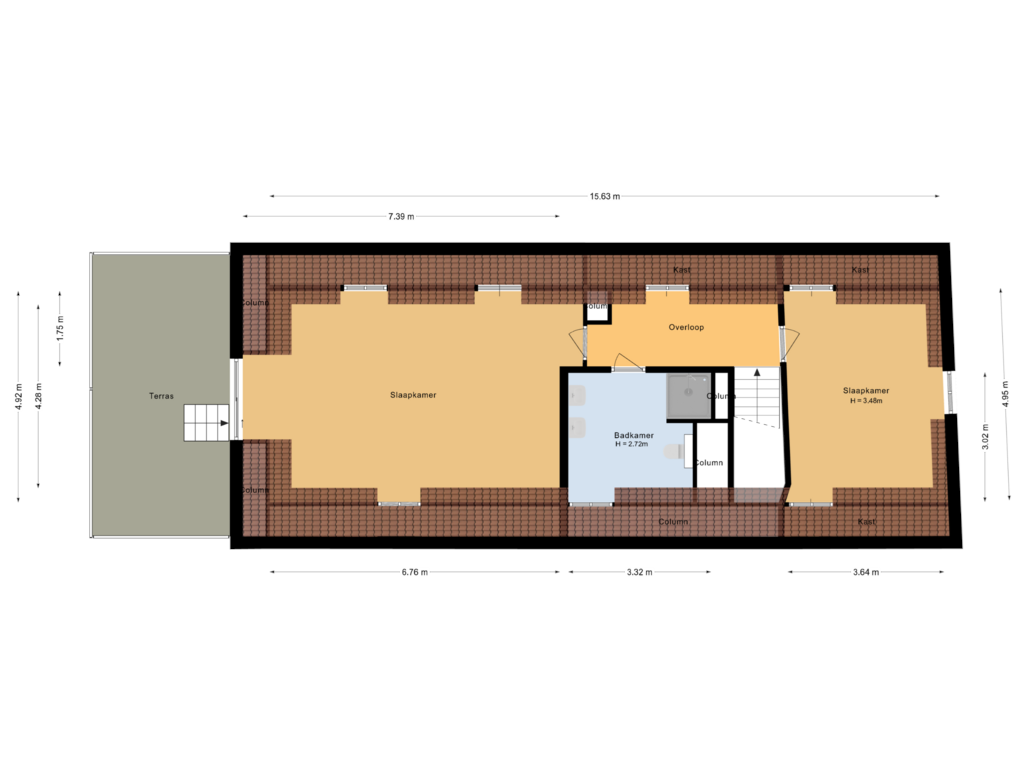 Bekijk plattegrond van Eerste verdieping van Catharinastraat 21-F