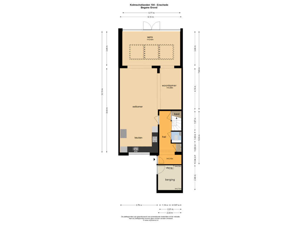 Bekijk plattegrond van BEGANE GROND van Kolmschotlanden 104