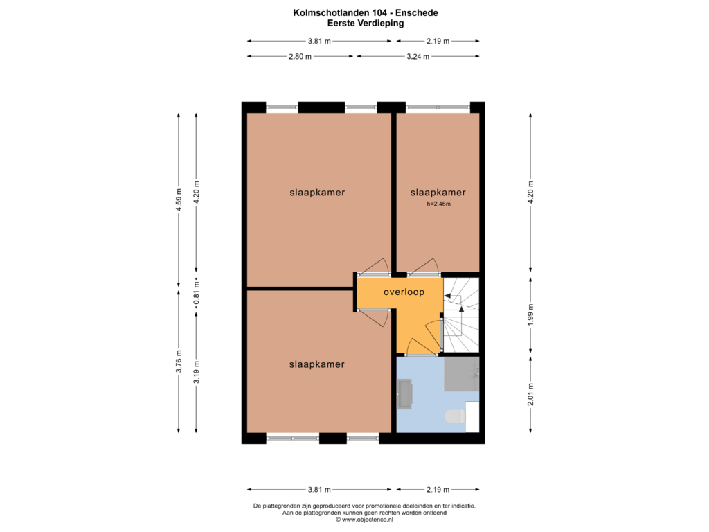 Bekijk plattegrond van EERSTE VERDIEPING van Kolmschotlanden 104