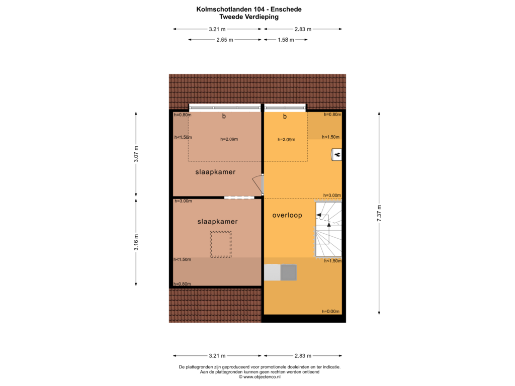 Bekijk plattegrond van TWEEDE VERDIEPING van Kolmschotlanden 104