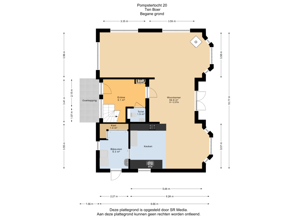 Bekijk plattegrond van Begane grond van Pompstertocht 20