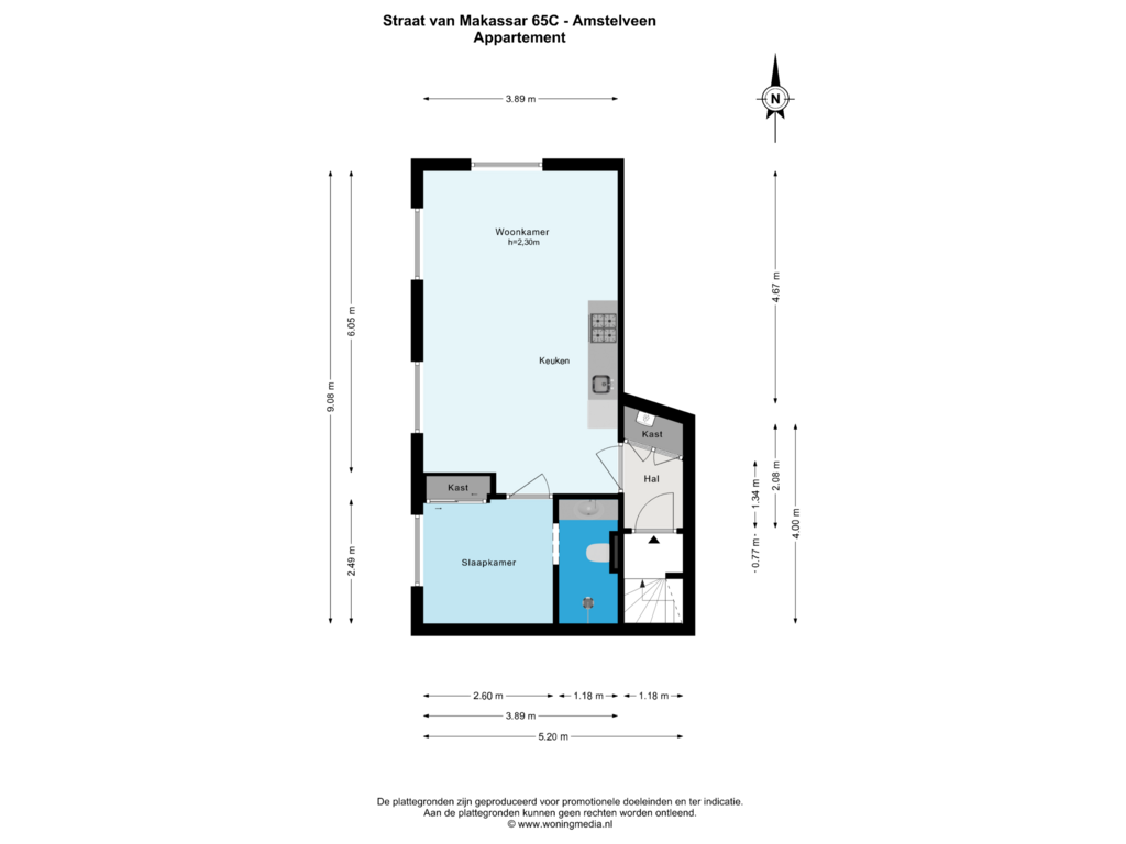 Bekijk plattegrond van Appartement van Straat van Makassar 65-C