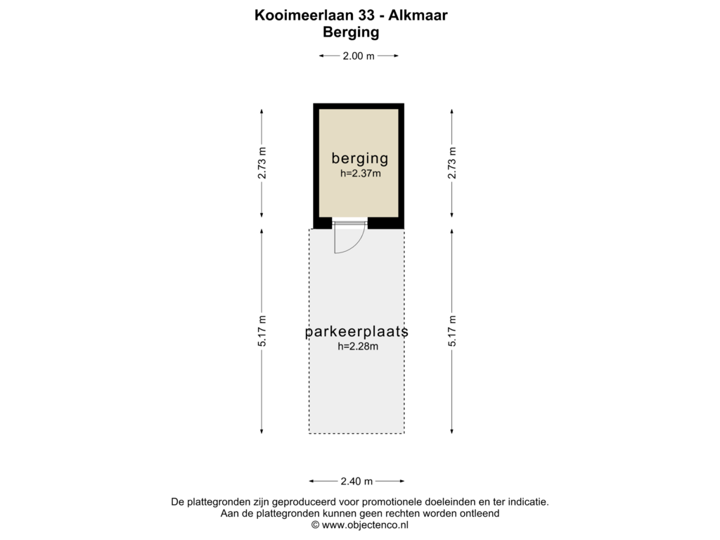 Bekijk plattegrond van BERGING van Kooimeerlaan 33