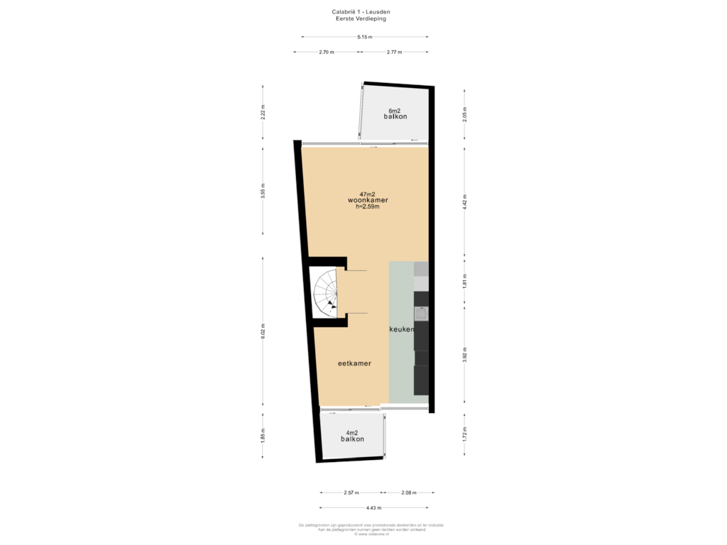 Bekijk plattegrond van EERSTE VERDIEPING van Calabrië 1