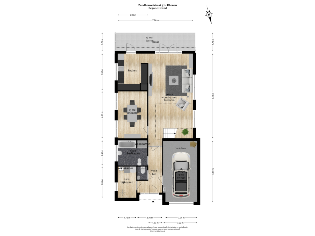 Bekijk plattegrond van BEGANE GROND van Zandheuvelstraat 37