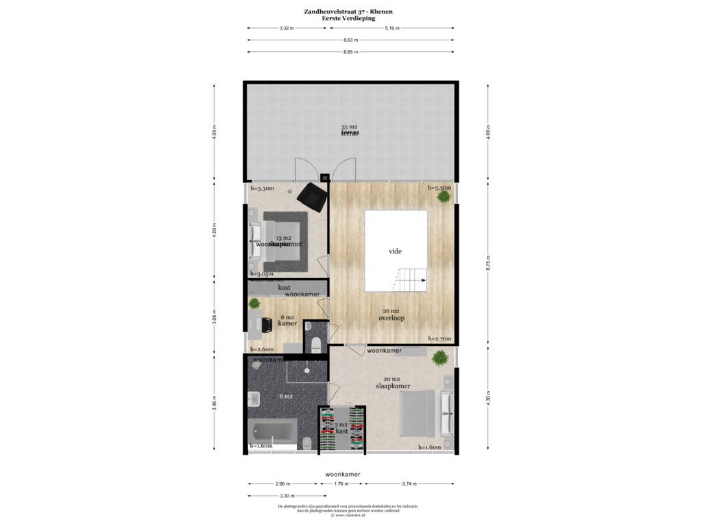 Bekijk plattegrond van EERSTE VERDIEPING van Zandheuvelstraat 37