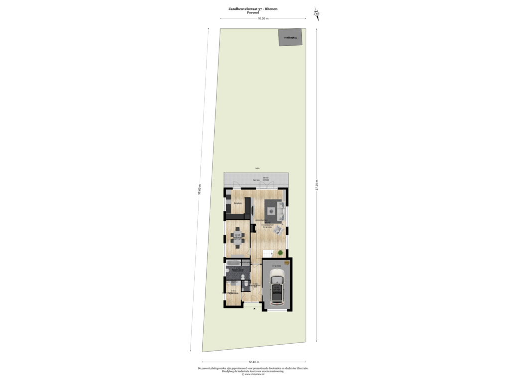 Bekijk plattegrond van PERCEEL van Zandheuvelstraat 37