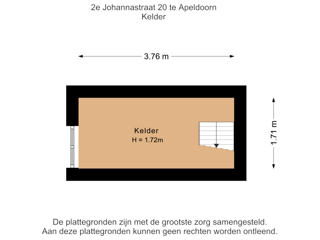 Bekijk plattegrond van Kelder van 2e Johannastraat 20