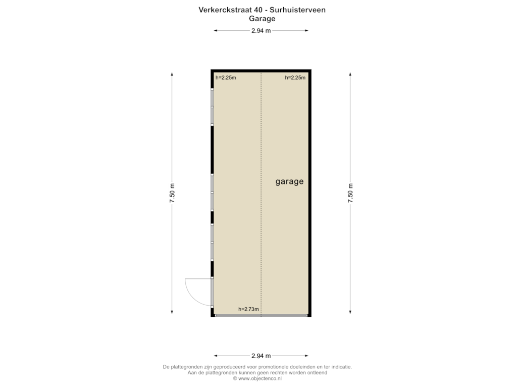 Bekijk plattegrond van GARAGE van Verkerckstraat 40