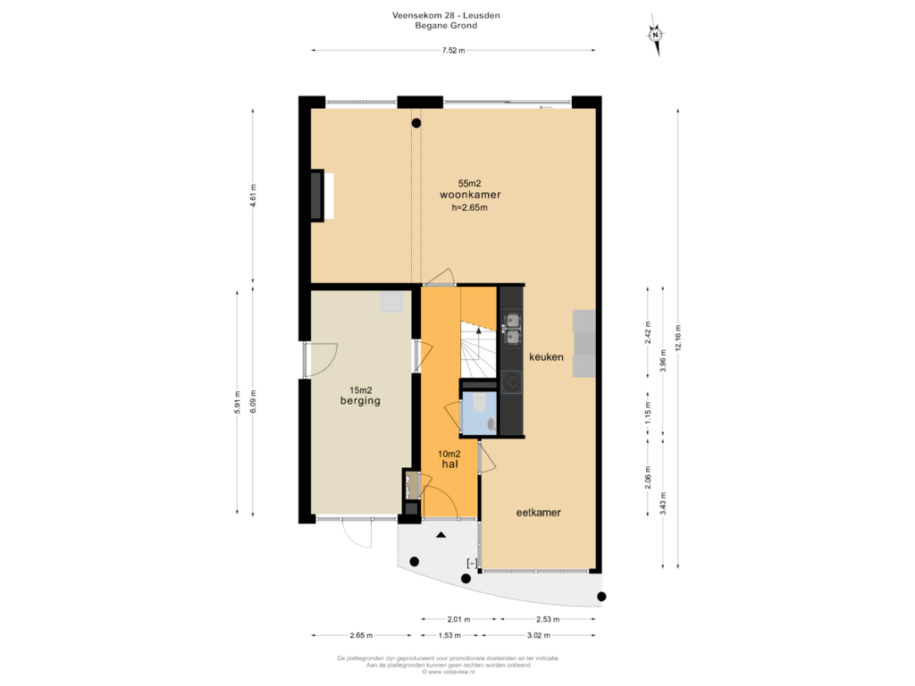 Bekijk plattegrond van BEGANE GROND van Veensekom 28