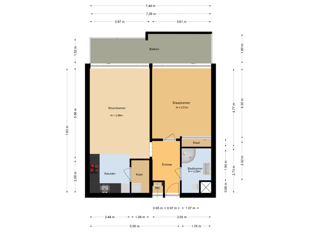 View floorplan of Appartement of Duindistel 51