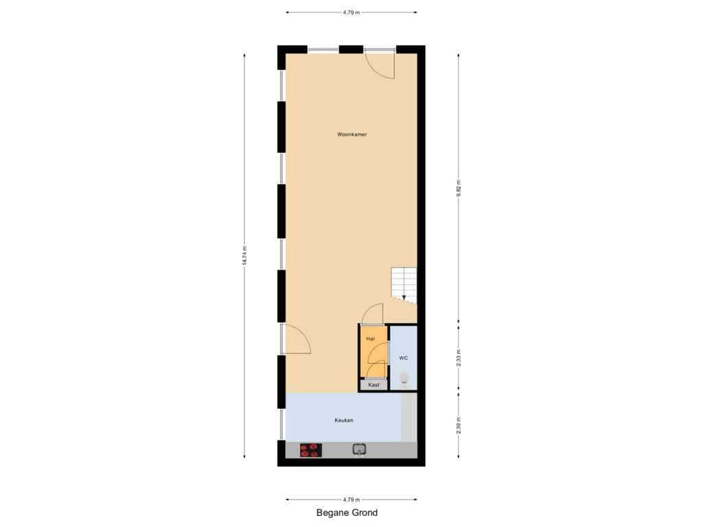 View floorplan of Begane Grond of Molenveldlaan 224