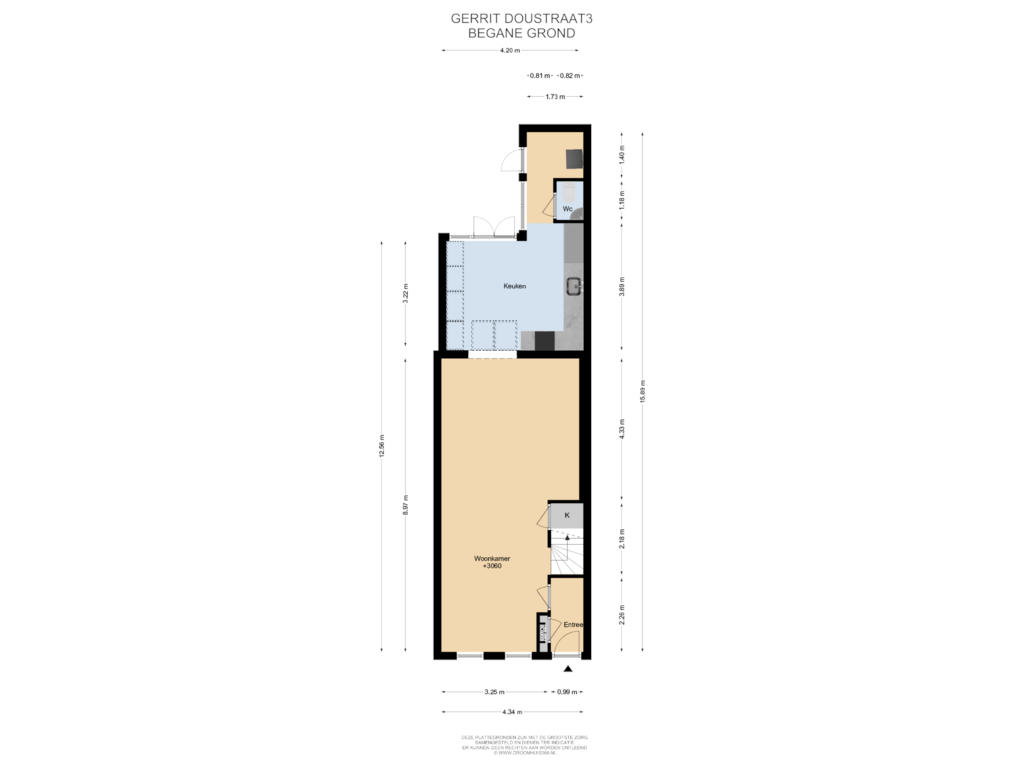 Bekijk plattegrond van Begane grond van Gerrit Doustraat 3