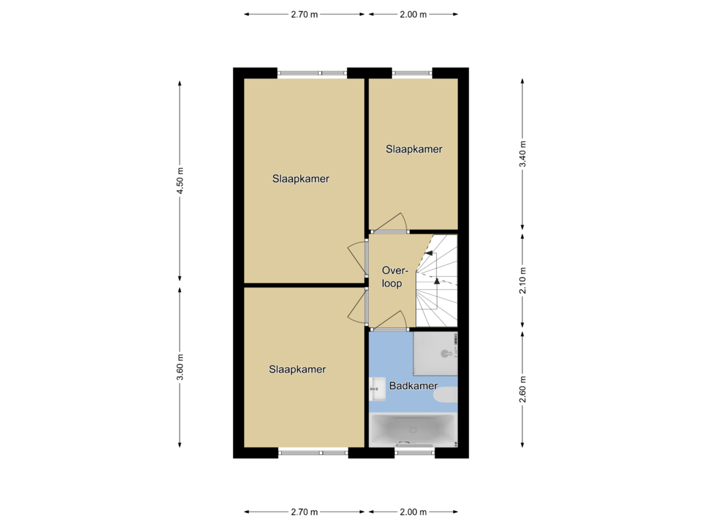 Bekijk plattegrond van 1e verdieping van De Veldse Hofstede 12