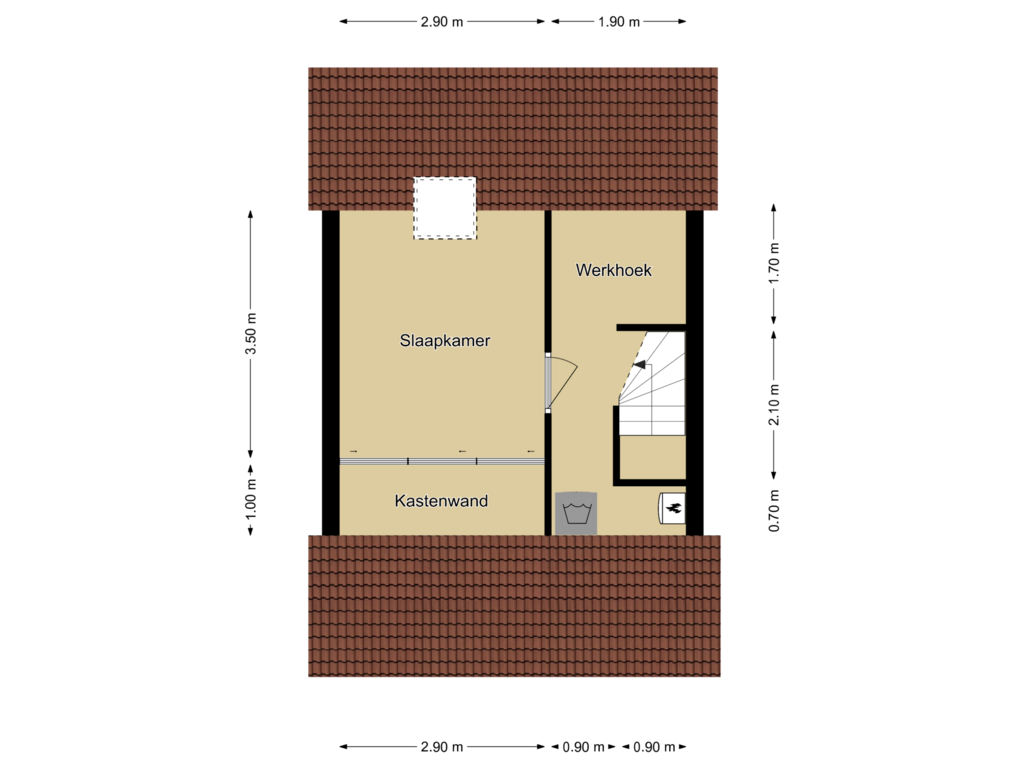 Bekijk plattegrond van 2e verdieping van De Veldse Hofstede 12