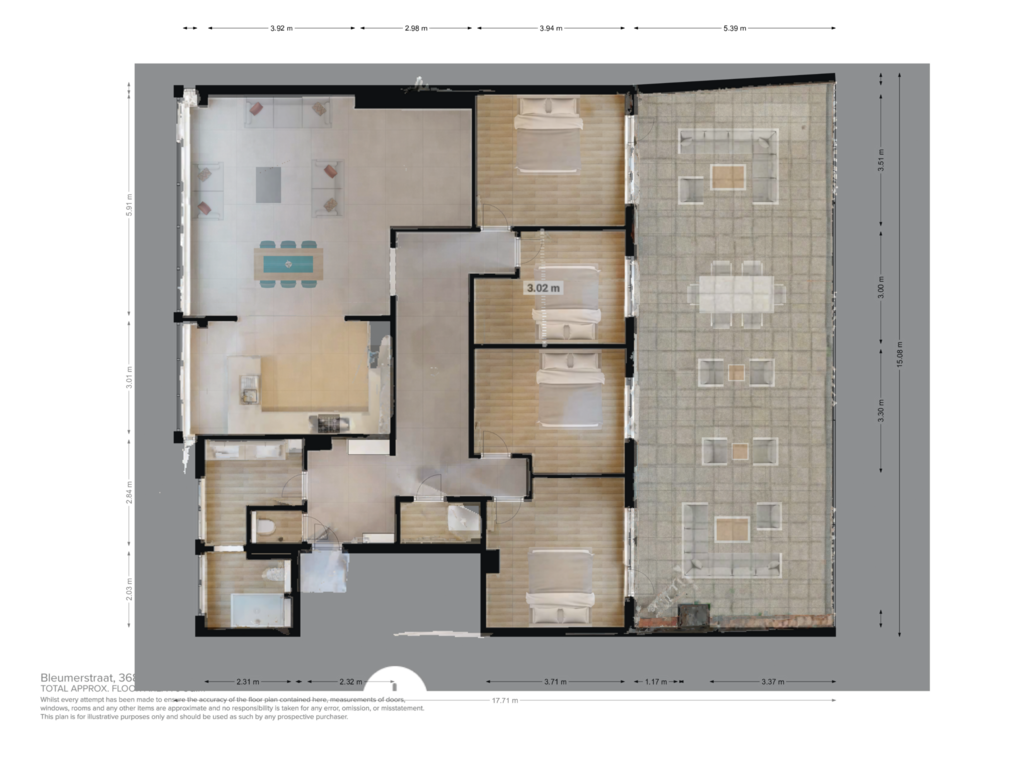 Bekijk plattegrond van First floor van Bleumerstraat 39b1