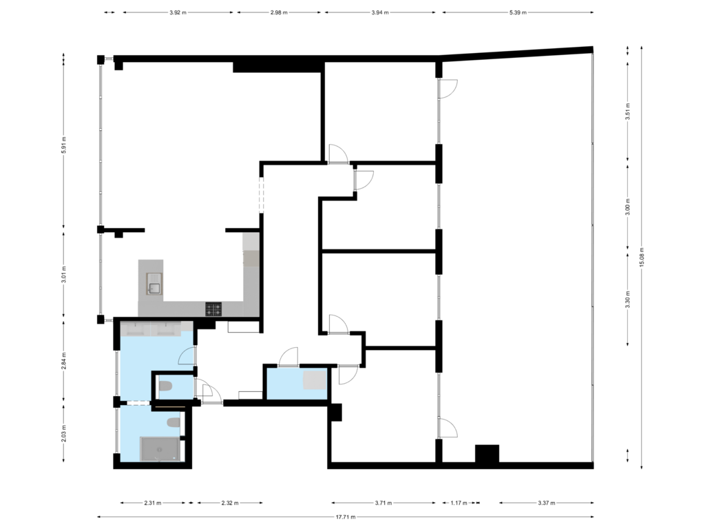 Bekijk plattegrond van First floor (copy) van Bleumerstraat 39b1